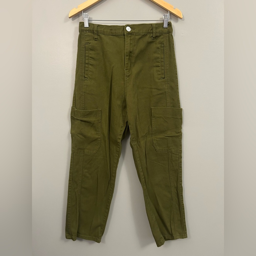 Kreamy Khaki Cargo Pants for Women Large Olive Green